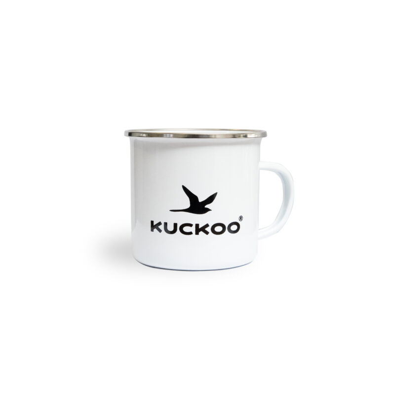 Emaille Camper Tasse mit Kuckoo Camper Logo – Bild 3
